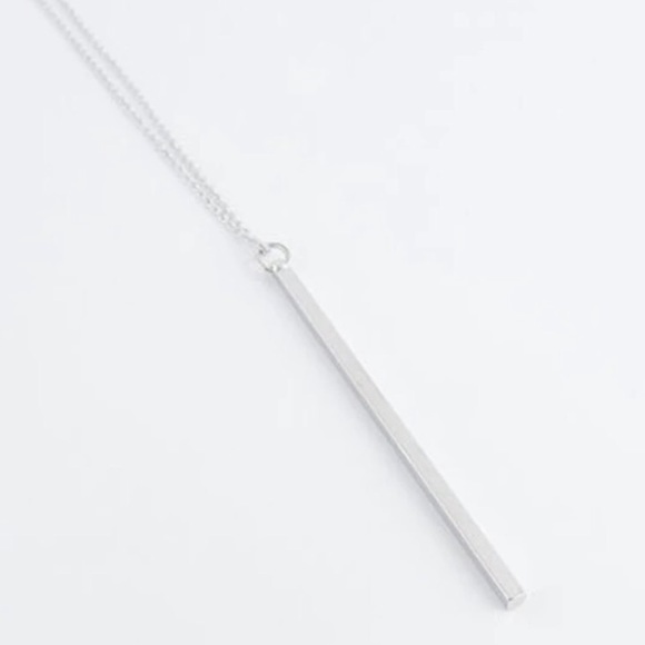 Silver Dangling Bar Necklace (152) - Picture 2 of 3